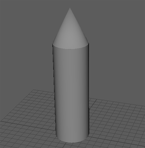 nose cone above cylinder body