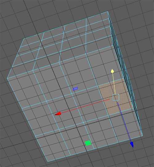middle face on bottom of cube