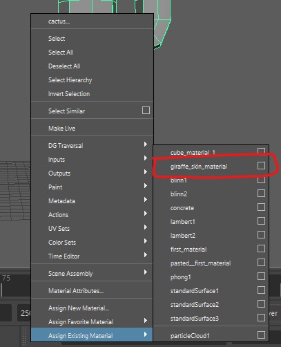 existing material button
