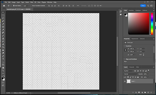 open photoshop