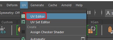 uv editor button