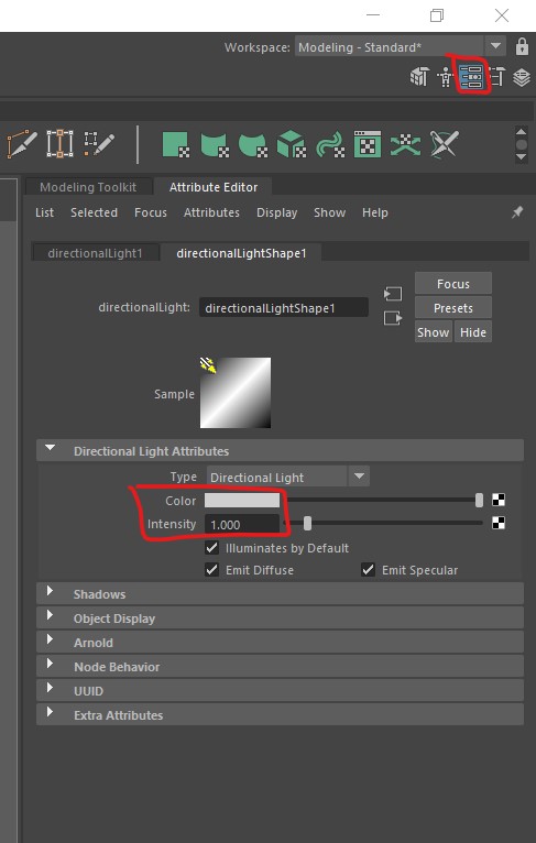 light attributes